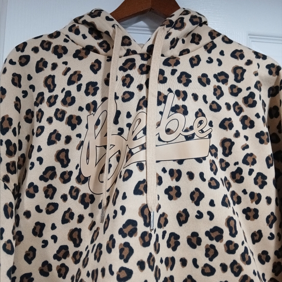 Bebe Womens Cropped Leopard Print Hoodie, NWT. Size XL - Picture 7 of 11